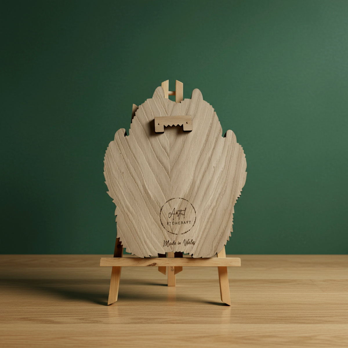 3D Layered Wooden Paw Print Wall Art & Desk Decor - Laser-Cut Oak & Ash Pet Memorial (295mm)