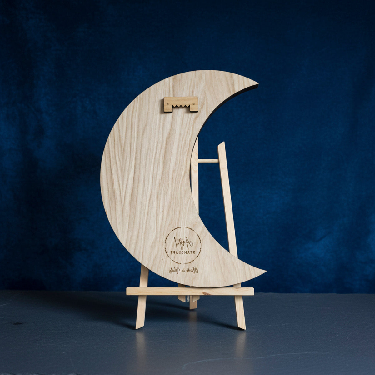 3D Layered Crescent Moon Mandala Wall Art - Handcrafted Laser-Cut Oak & Ash Wood Decor (400mm)
