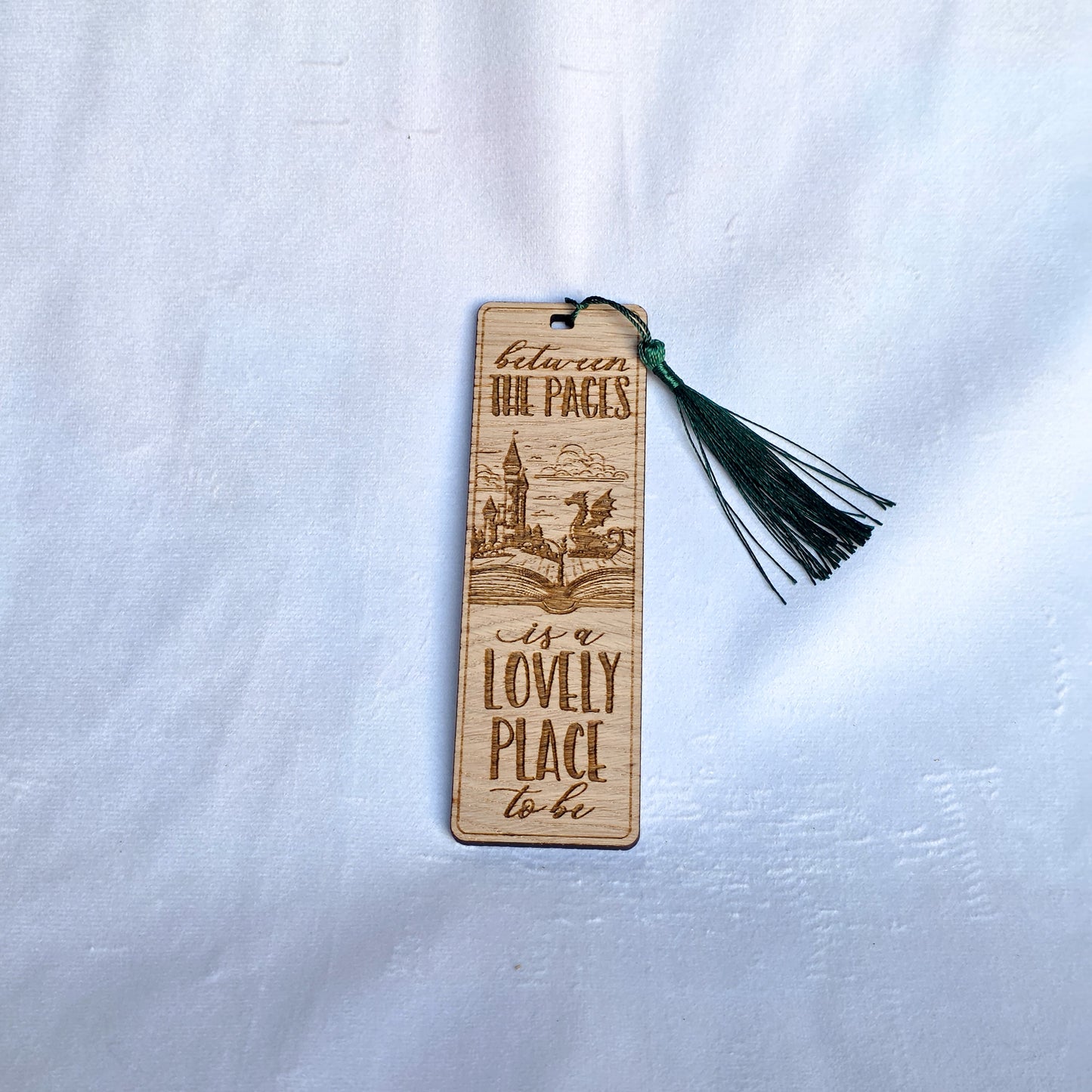 Laser Cut Oak Veneer Bookmark – Engraved Wooden Bookmark with Tassel