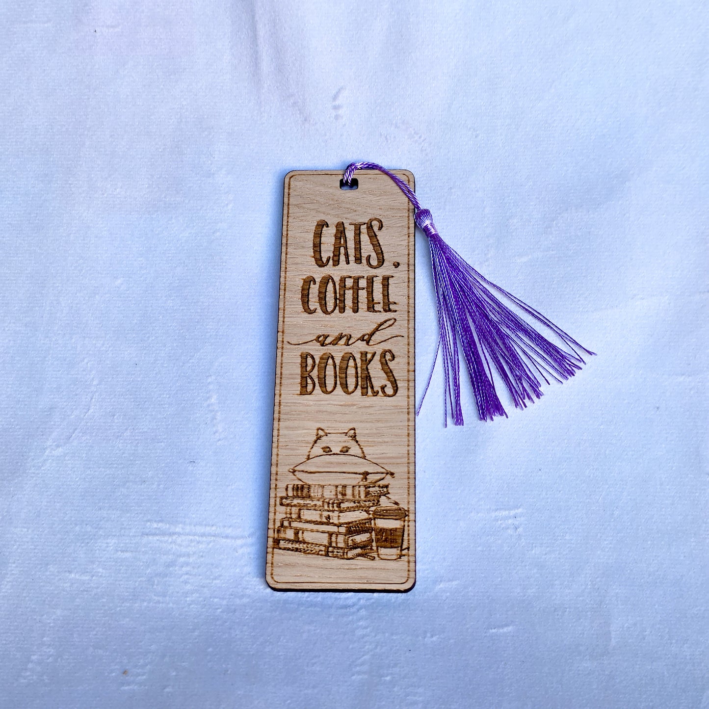 Laser Cut Oak Veneer Bookmark – Engraved Wooden Bookmark with Tassel