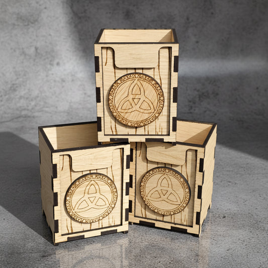 Dice Shaker/Pen Holder with Celtic Knot Design
