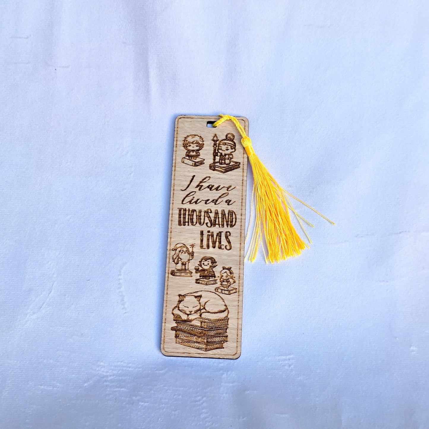 Laser Cut Oak Veneer Bookmark – Engraved Wooden Bookmark with Tassel