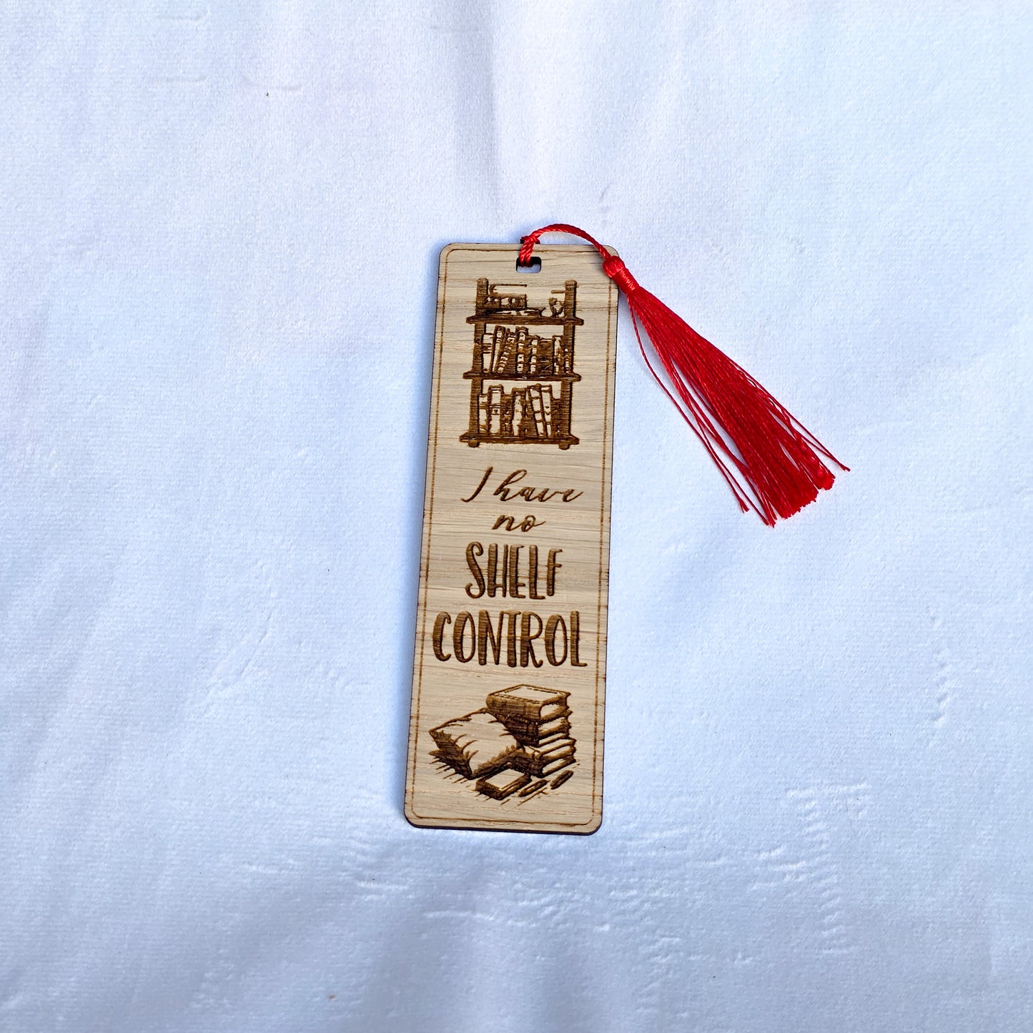 Laser Cut Oak Veneer Bookmark – Engraved Wooden Bookmark with Tassel