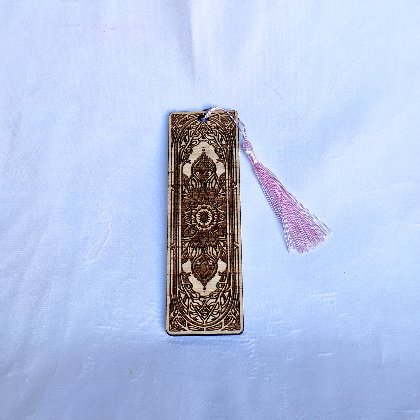 Laser Cut Oak Veneer Bookmark – Engraved Wooden Bookmark with Tassel