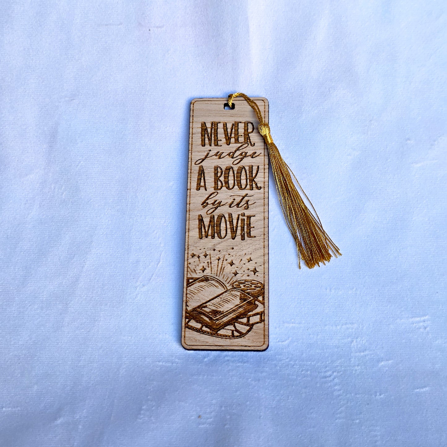 Laser Cut Oak Veneer Bookmark – Engraved Wooden Bookmark with Tassel