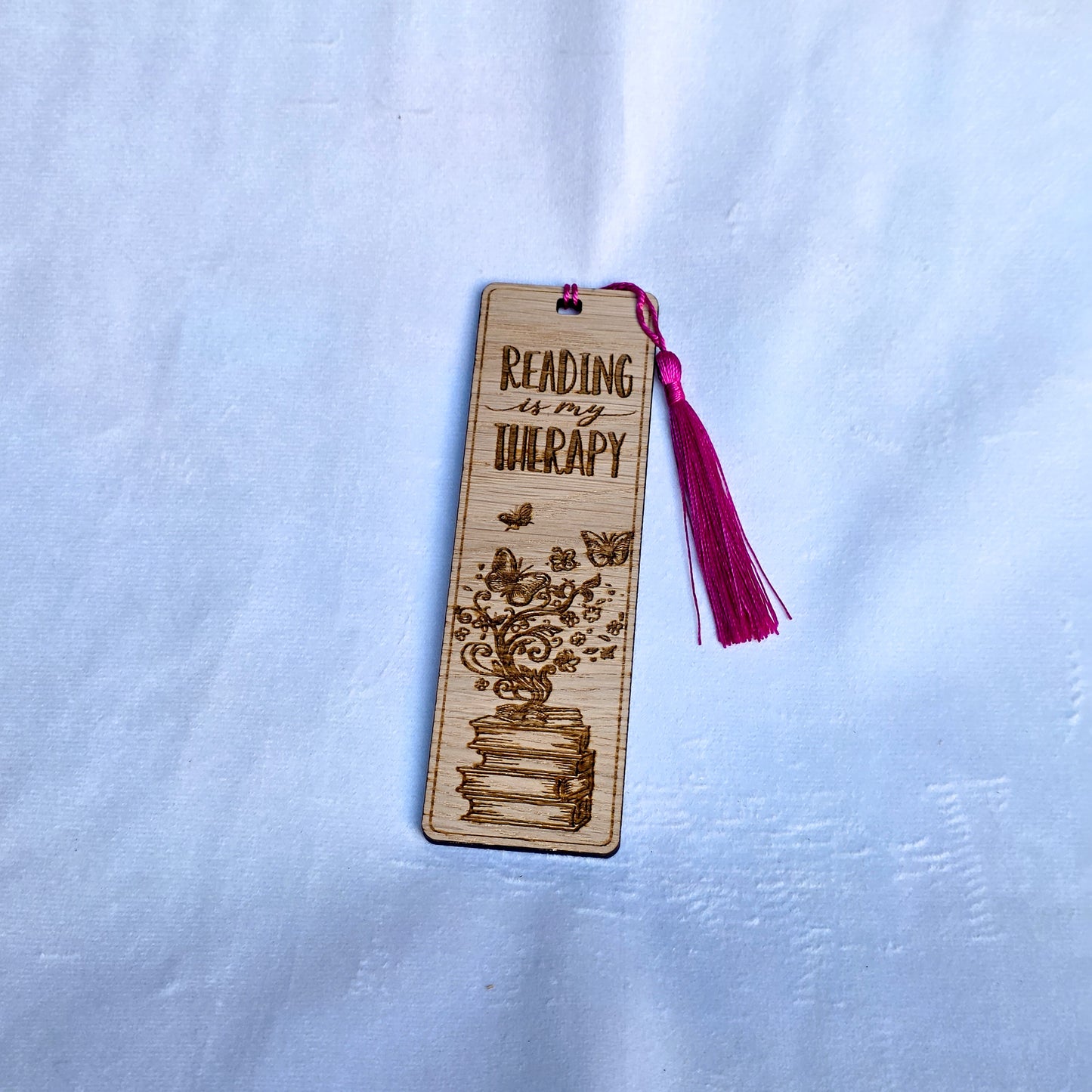 Laser Cut Oak Veneer Bookmark – Engraved Wooden Bookmark with Tassel