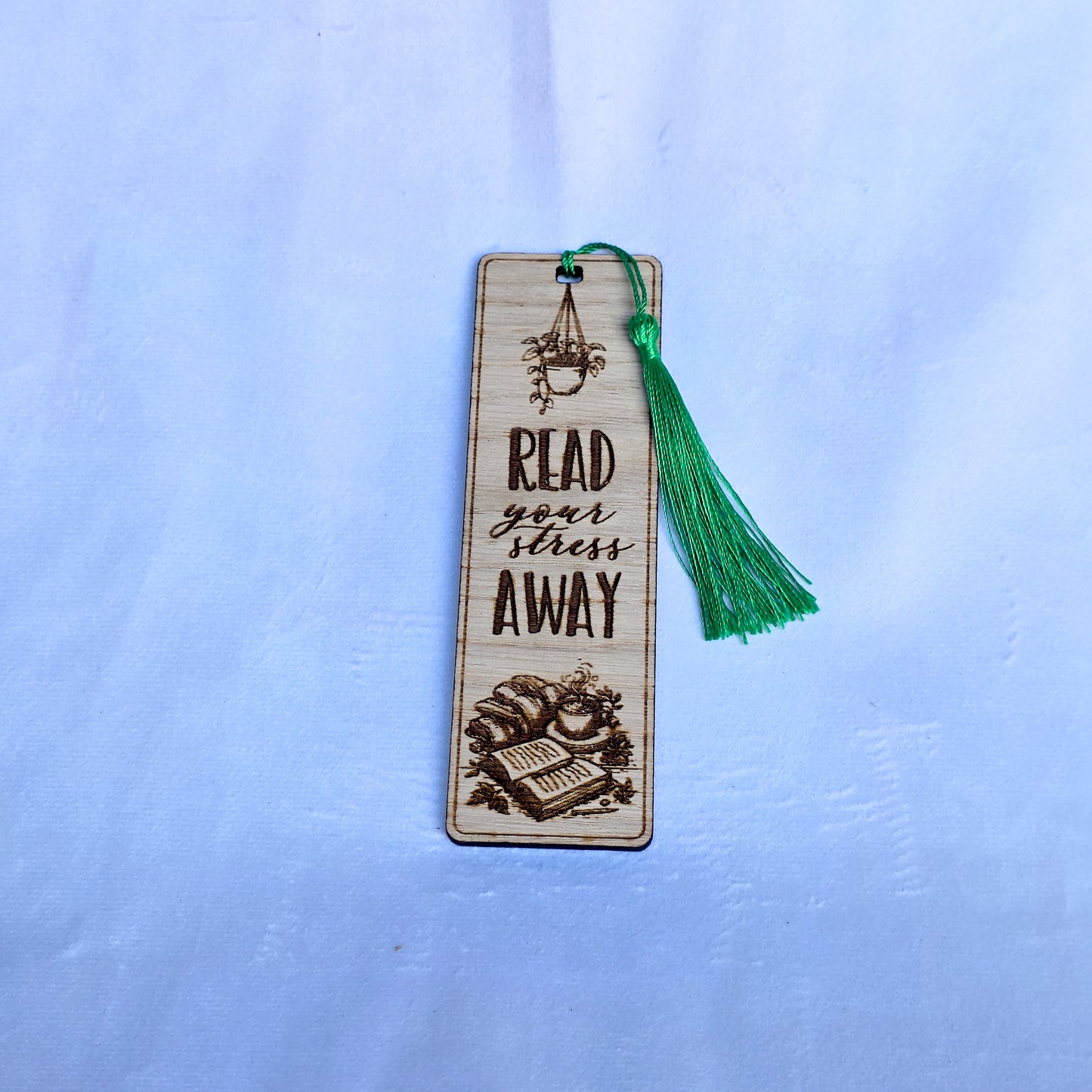 Laser Cut Oak Veneer Bookmark – Engraved Wooden Bookmark with Tassel