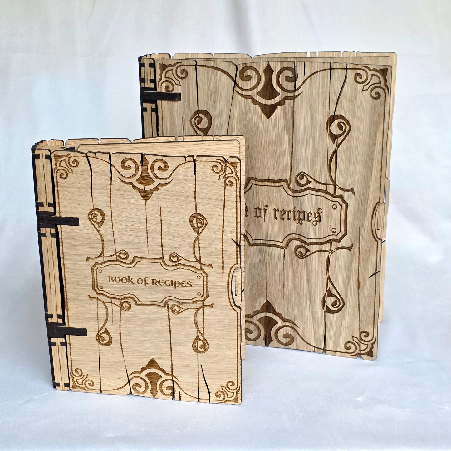 Oak Veneer “Book of Recipes” Wooden Ring Binder – Laser Engraved Recipe Folder (A4 & A5)