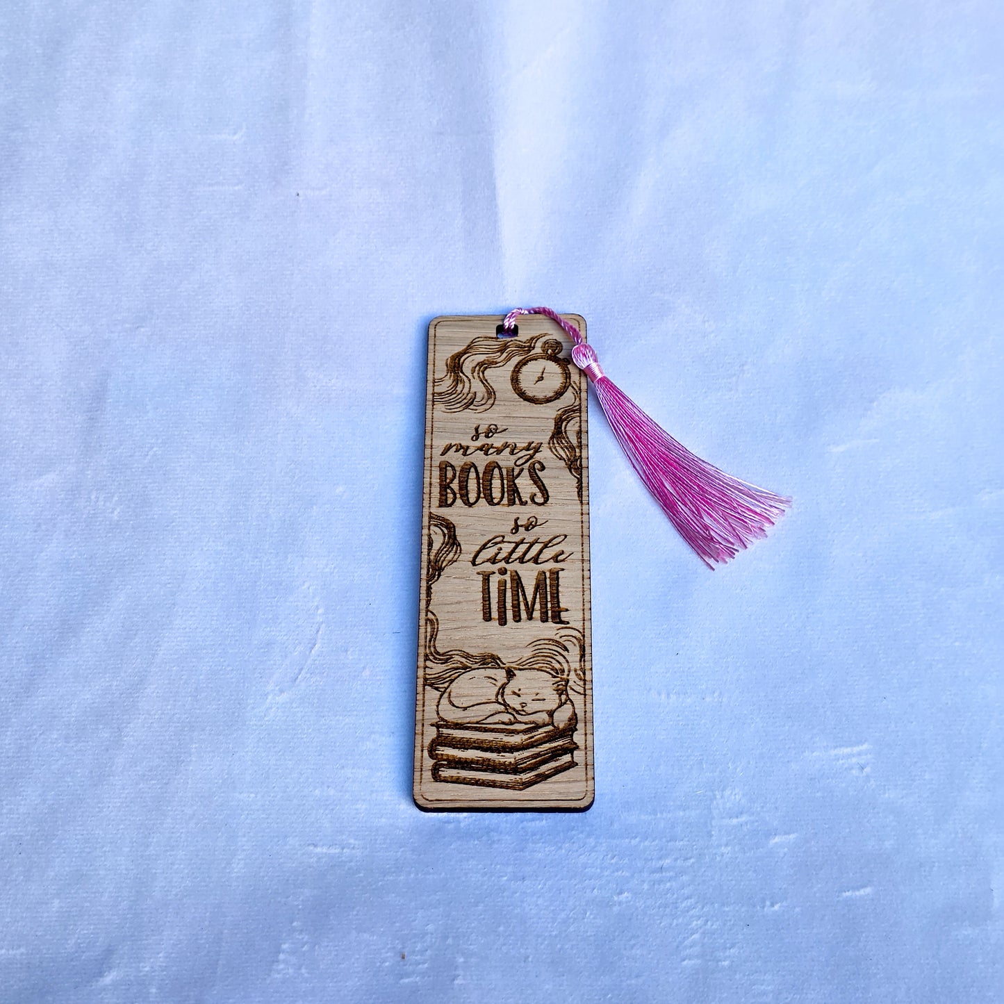 Laser Cut Oak Veneer Bookmark – Engraved Wooden Bookmark with Tassel
