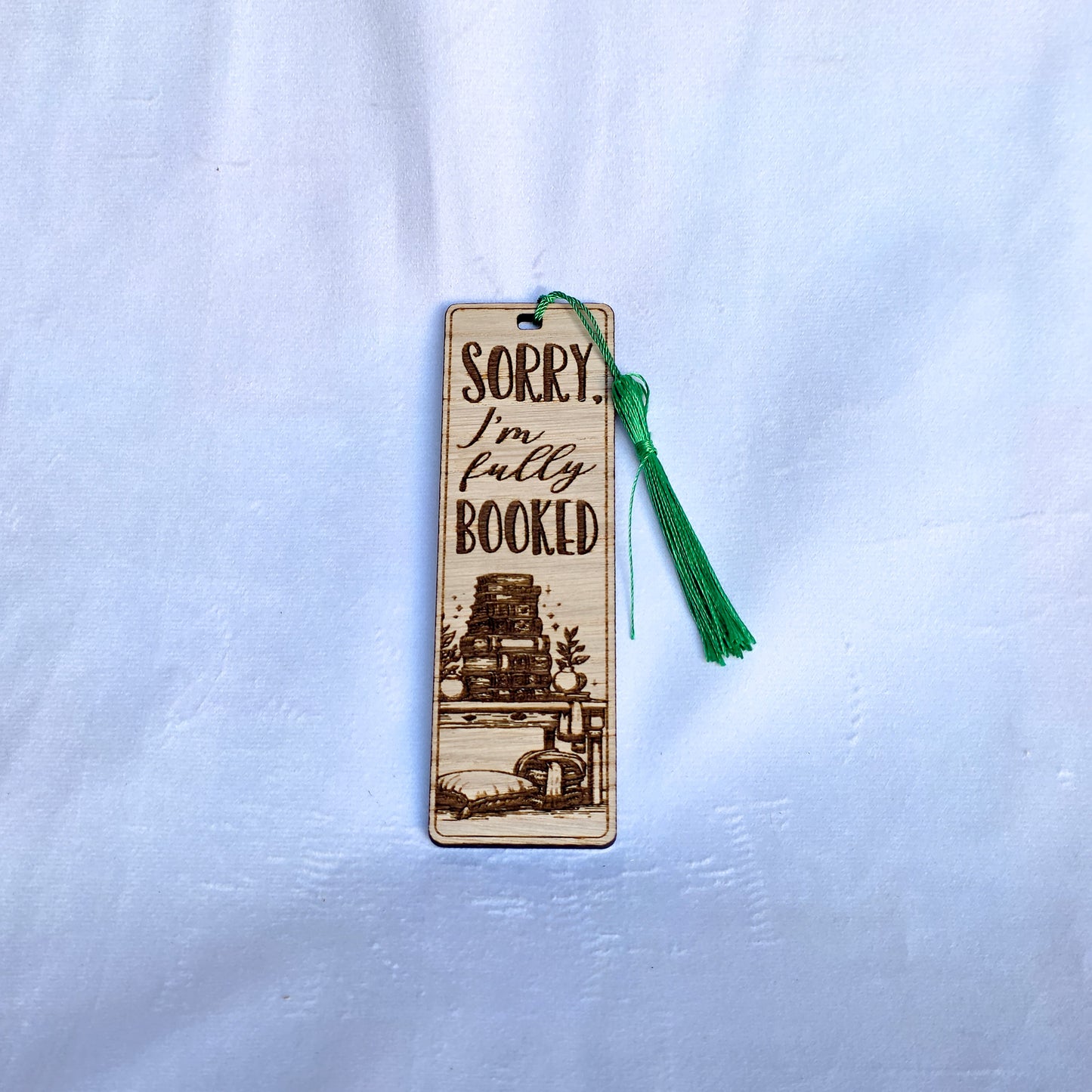 Laser Cut Oak Veneer Bookmark – Engraved Wooden Bookmark with Tassel