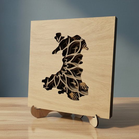 Wooden Wales Map Wall Art & Freestanding Decor